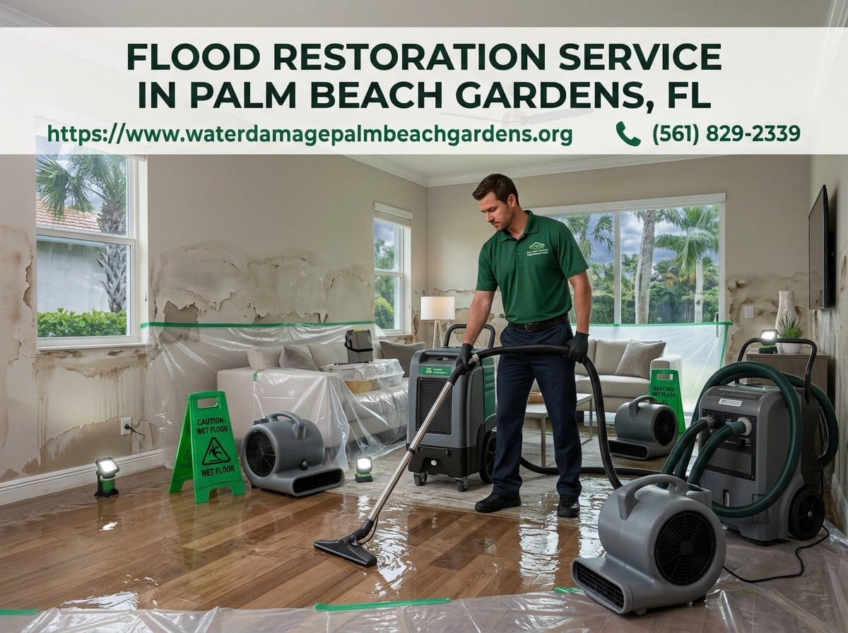 Flood restoration after storm water intrusion in Palm Beach Gardens