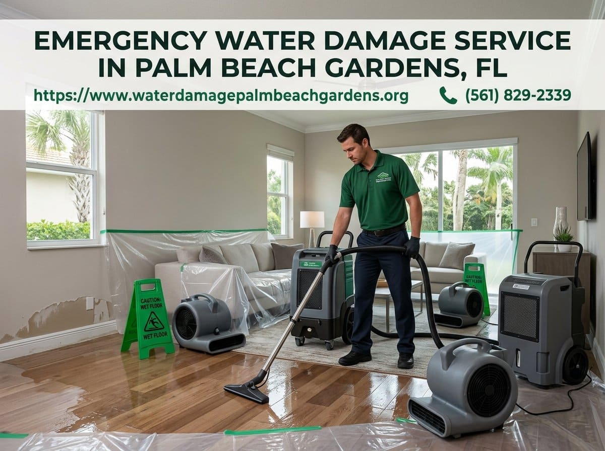 Emergency water extraction and drying in Palm Beach Gardens, FL 33418
